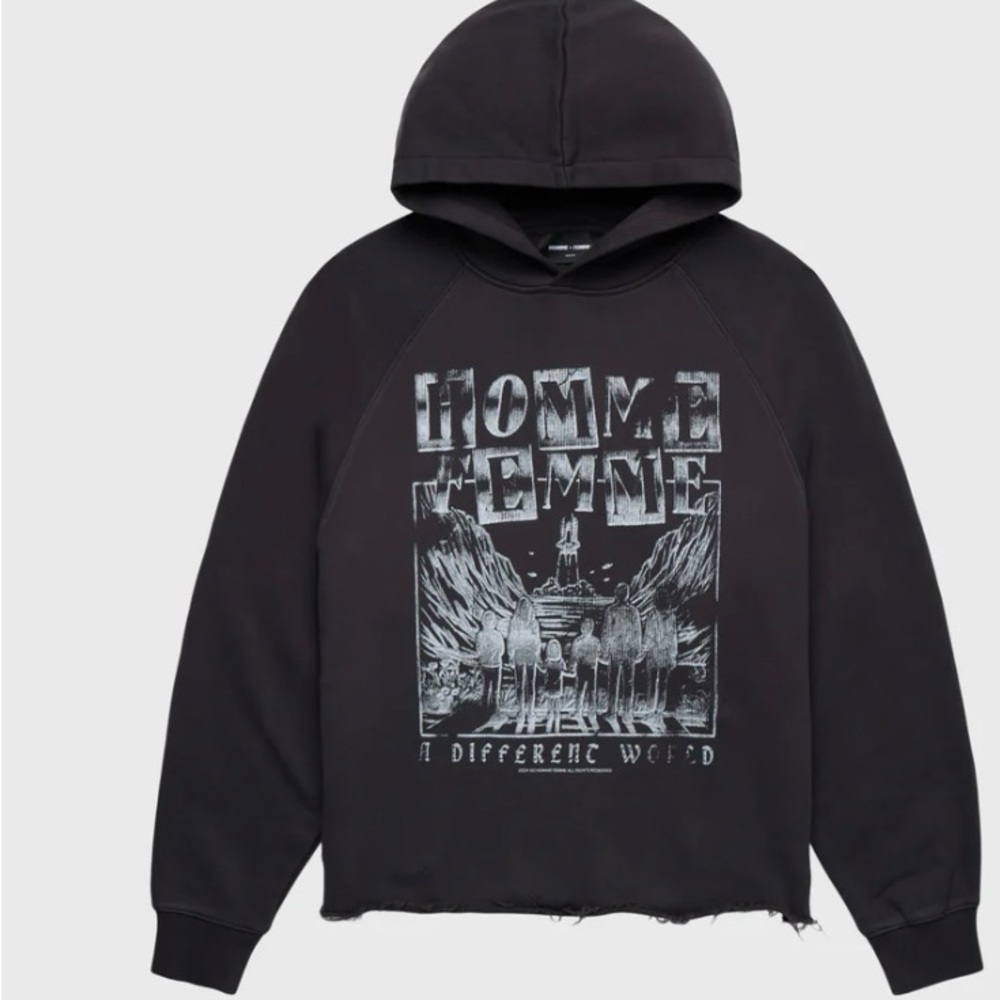 NWT- Homme Femme - Black Graphic Hoodie
